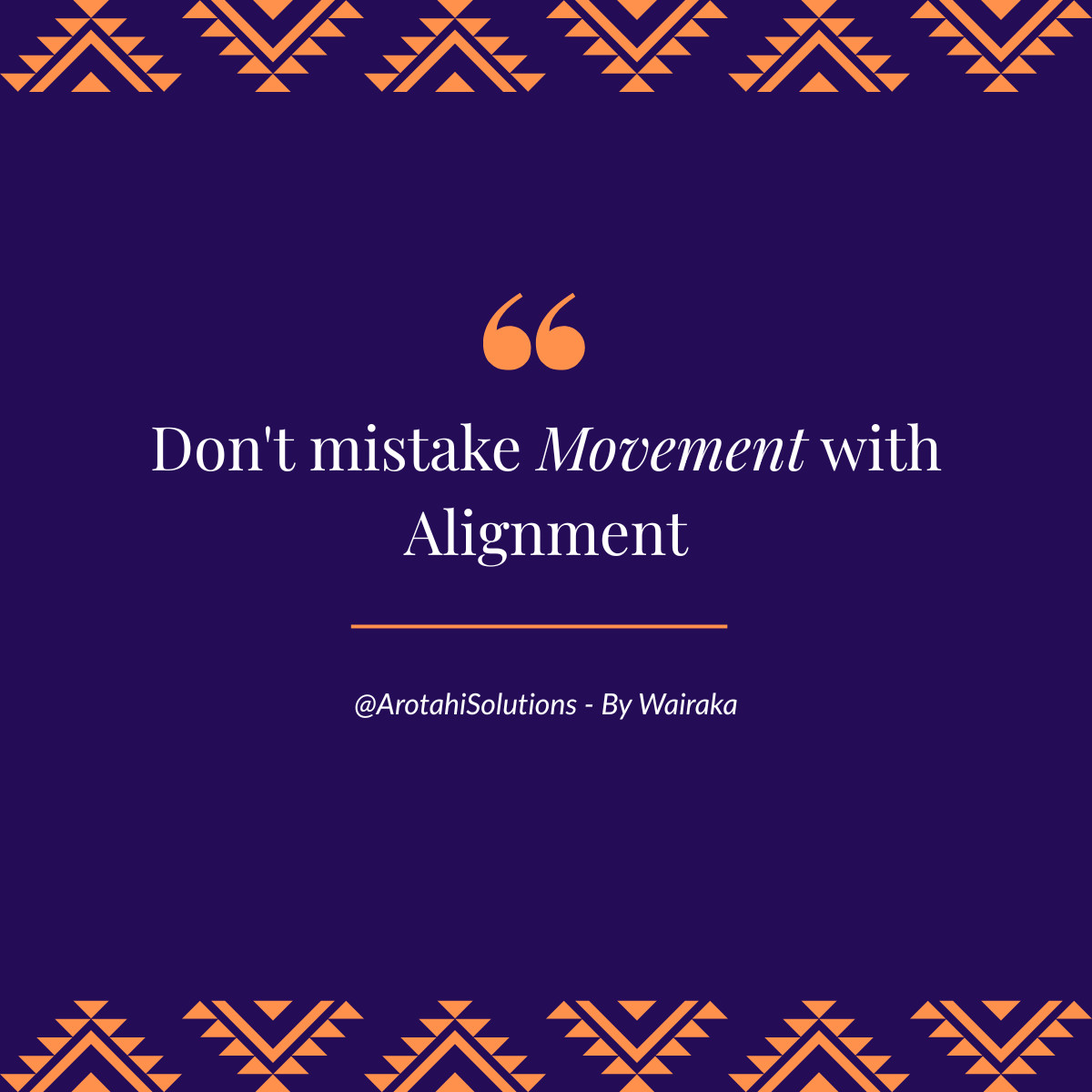Don’t Mistake Movement for Alignment