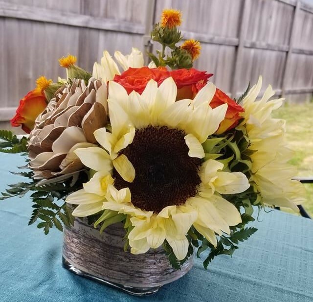 Fresh and Wood floral arrangement