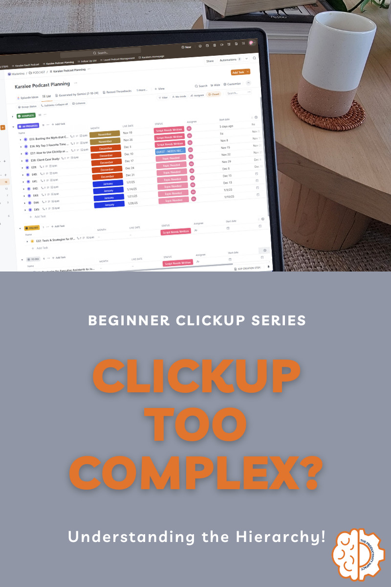 ClickUp Too Complex? Understanding the Hierarchy!