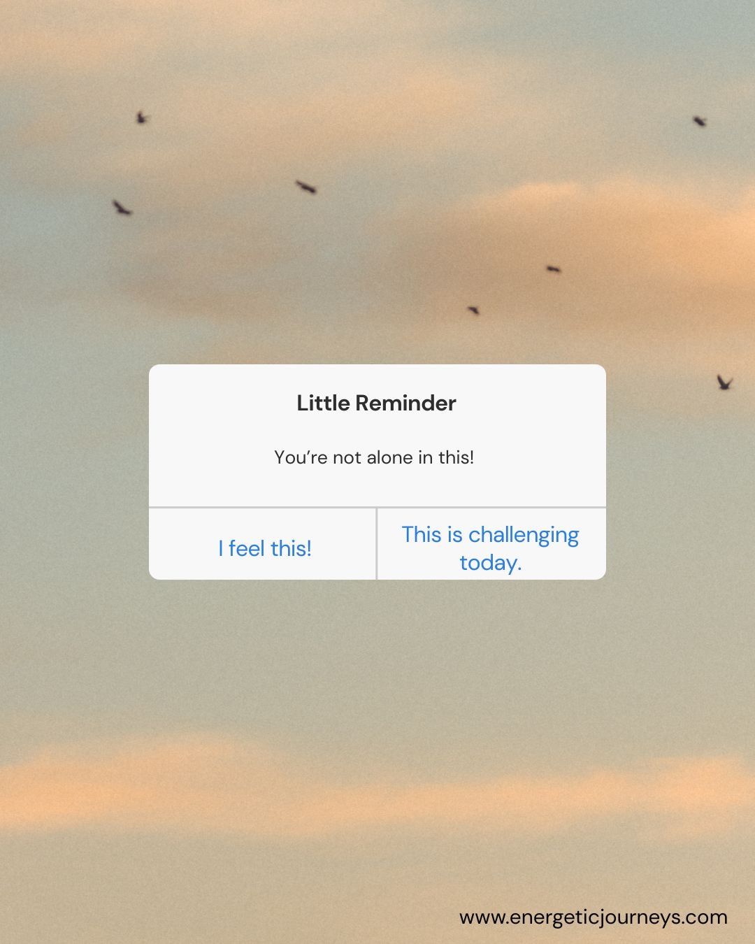 Reminder: You’re Not Alone In This