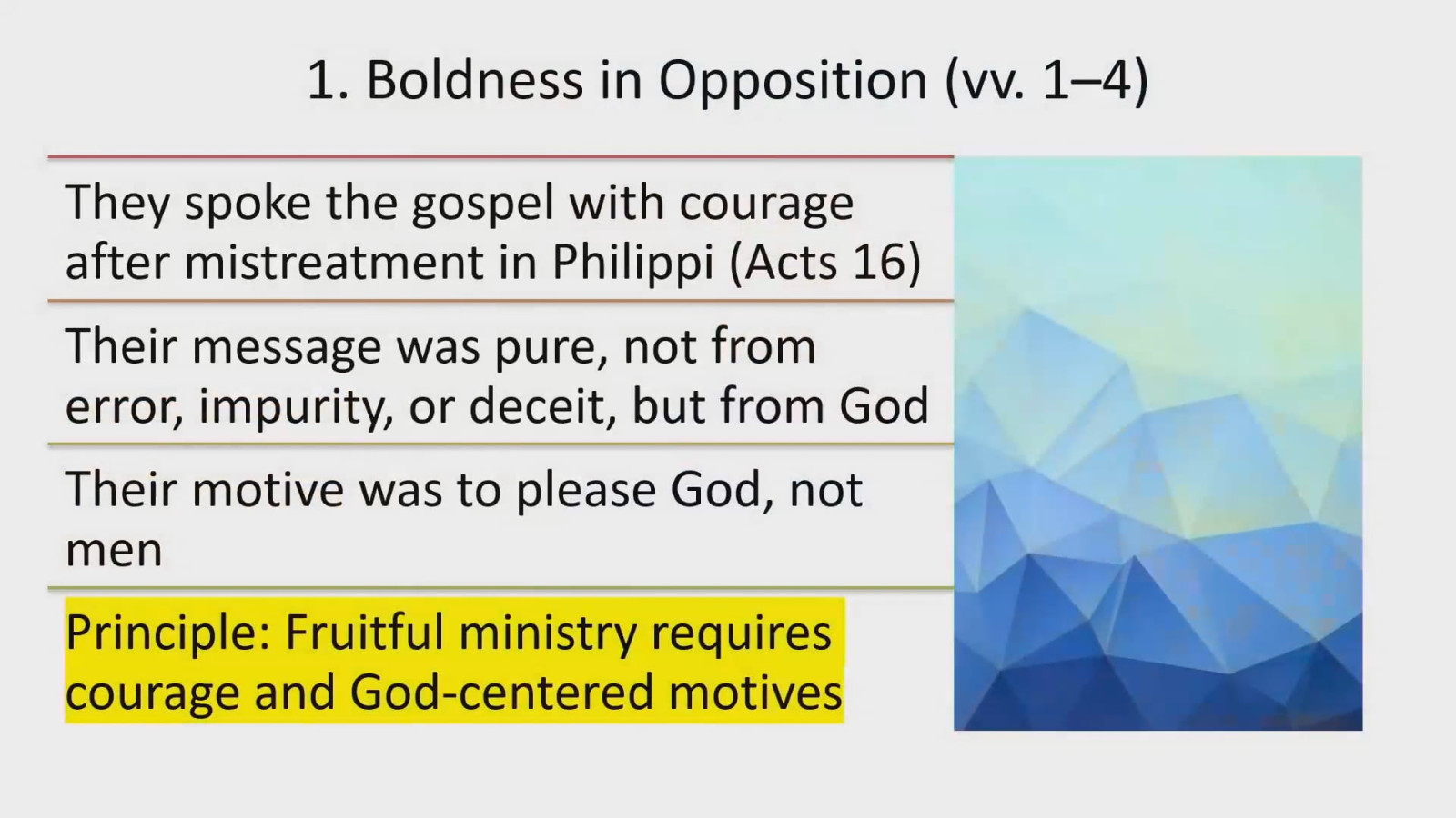 Class:  Secrets of Fruitful Service