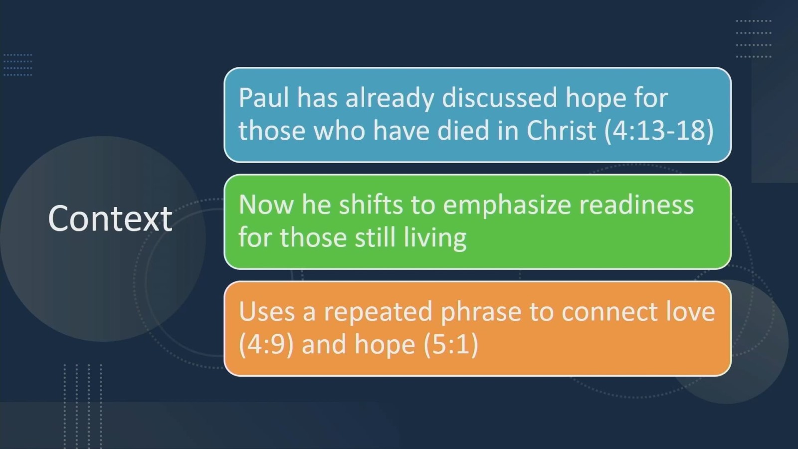 Class:  Hope For the Ready