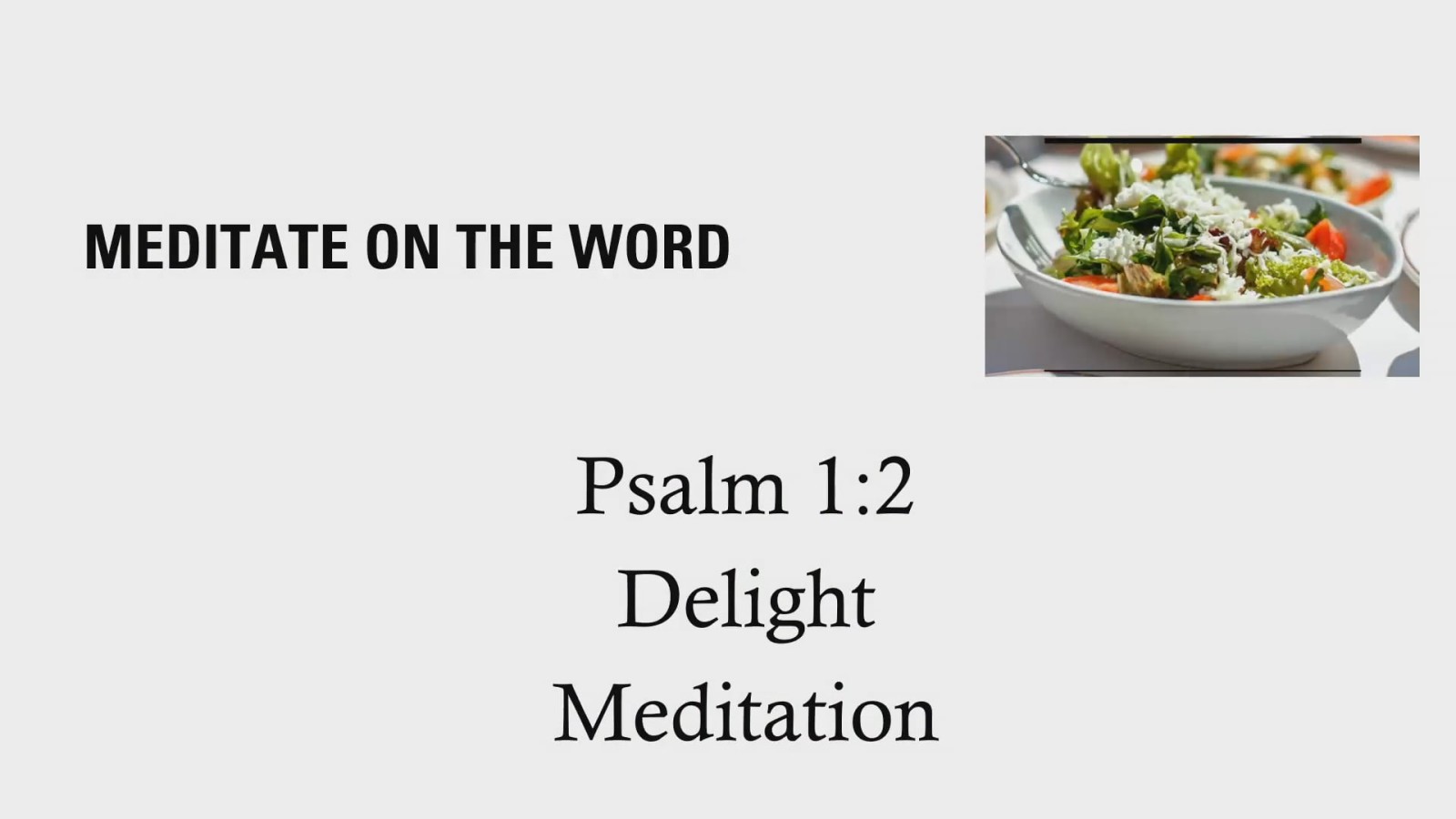 Spiritual Nourishment