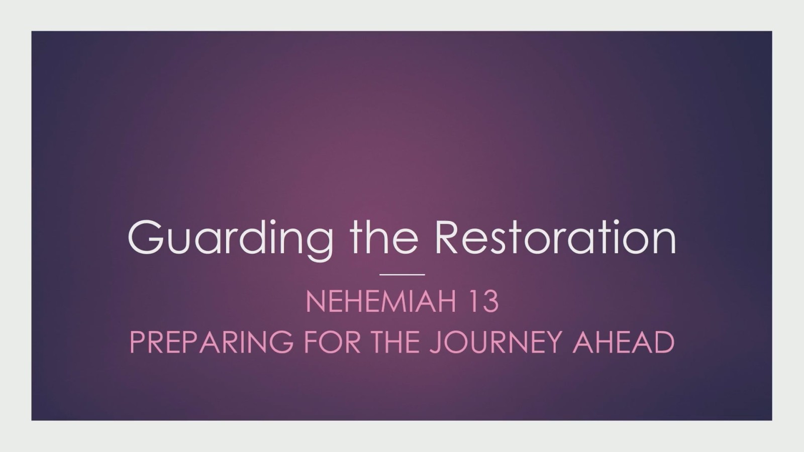 Guarding the Restoration